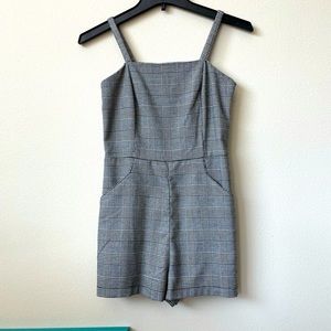 Forever 21 Plaid Grey Romper XS